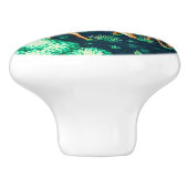 小川のタペストリーのプリントによるウィリアム・モリスのシカ セラミックノブ (側面)