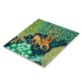 小川のタペストリーのプリントによるウィリアム・モリスのシカ タイル (側面)