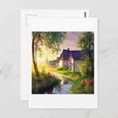 小川の小さな村 ポストカード (正面/裏面)