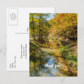 小川の秋の反射 縦 感謝 ポストカード (正面/裏面)