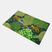 小川の青い緑のフローラ ドアマット (アングル)