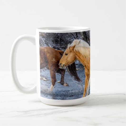 小川を渡る馬 コーヒーマグカップ (左)