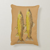 小川及び茶色の枕 アクセントクッション (裏面(縦))