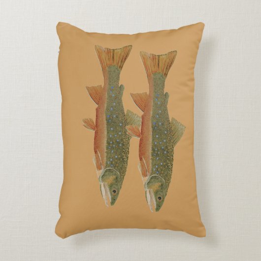 小川及び茶色の枕 アクセントクッション (正面(垂直))