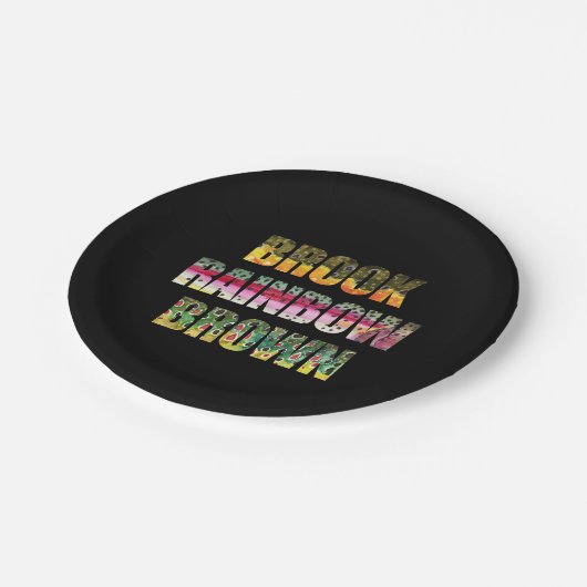 小川、虹、茶色のマスのスキン ペーパープレート (アングル)