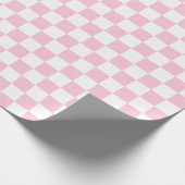 小市松模様に粒綿菓子ピンクホワイト市松模様に ラッピングペーパー (角)