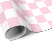 小市松模様に粒綿菓子ピンクホワイト市松模様に ラッピングペーパー (ロールコーナー)