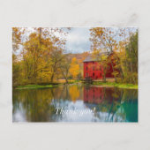 小径の水車と湧き水の感謝の気持ちを伝えるポストカード ポストカード (正面)