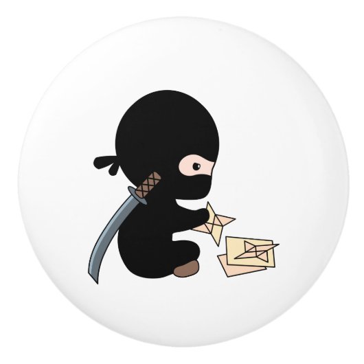 小忍者作り折り紙紙投球スター セラミックノブ (正面)