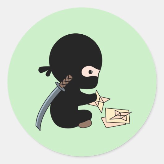 小忍者作り折り紙紙投球スター ラウンドシール (正面)