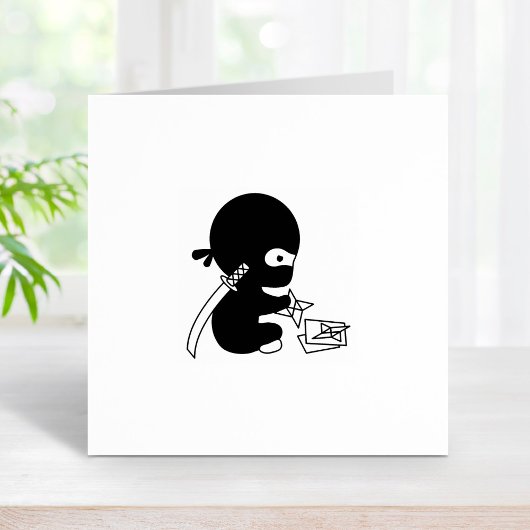 小忍者折り紙スター1x1 ラバースタンプ