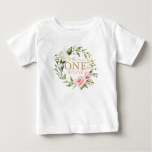 小恋しく思一ダーフルフローラ初誕生日T型 ベビーTシャツ