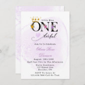 小恋しく思一ダーフル紫1歳の誕生日パーティー 招待状 (正面/裏面)