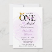 小恋しく思一ダーフル紫1歳の誕生日パーティーI 招待状 (正面)