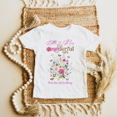小恋しく思一ダーフル野花少女1歳 ベビーTシャツ