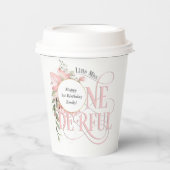小恋しく思女エレガントの子1歳の誕生日 紙コップ (正面)