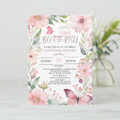 小恋しく思蝶ピンクフローラ1st誕生日 招待状 (スタンド正面)
