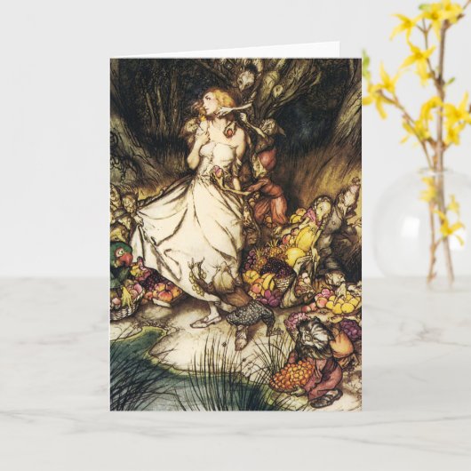 小悪魔の市場の挨拶状 カード (黄色い花)