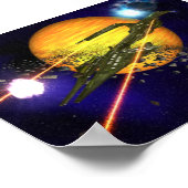 小惑星を一掃する宇宙船 ポスター (角)
