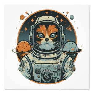 小惑星上のキャットストロノート フォトプリント           