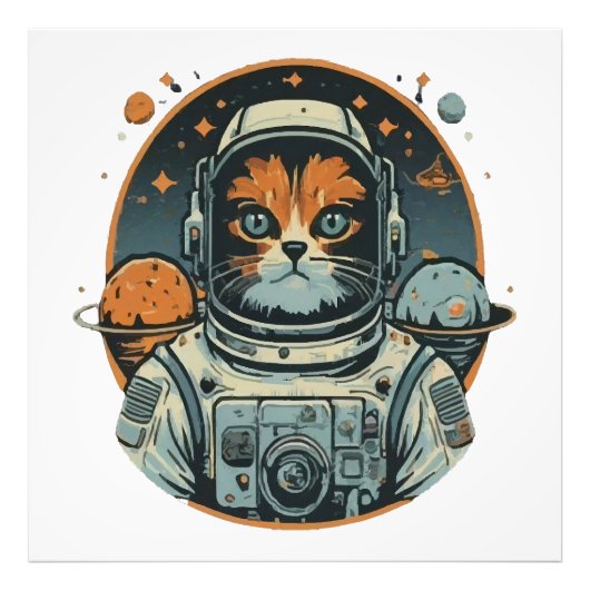小惑星上のキャットストロノート フォトプリント            (正面)