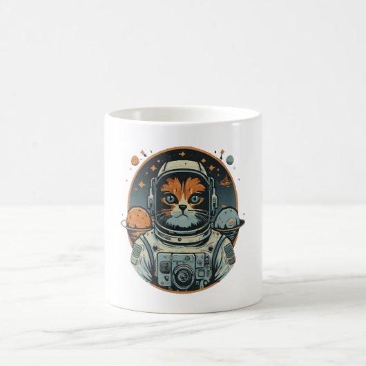 小惑星上の猫宇宙飛行士 コーヒーマグカップ (中央)