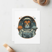 小惑星上の猫宇宙飛行士 ノートカード (正面/裏面インサイチュ)