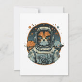 小惑星上の猫宇宙飛行士 ノートカード (裏面)