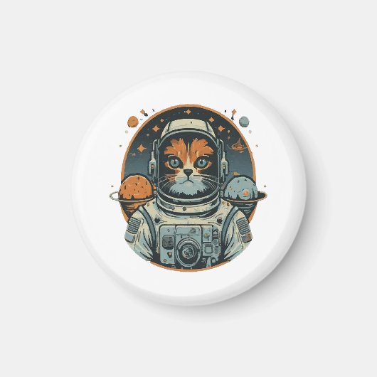 小惑星上の猫宇宙飛行士 マグネット (正面)