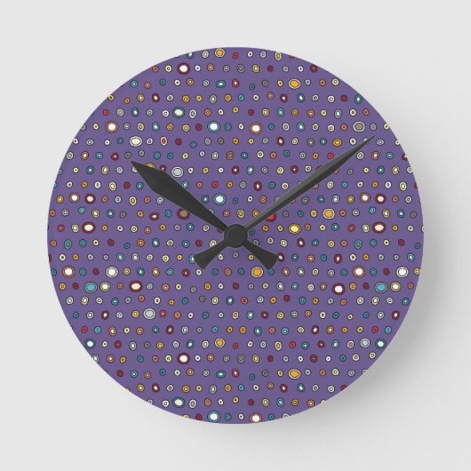 小惑星斑 ラウンド壁時計 (正面)