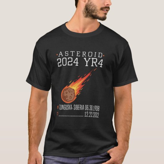 小惑星2024 YR4 2032年12月 Tシャツ (正面)