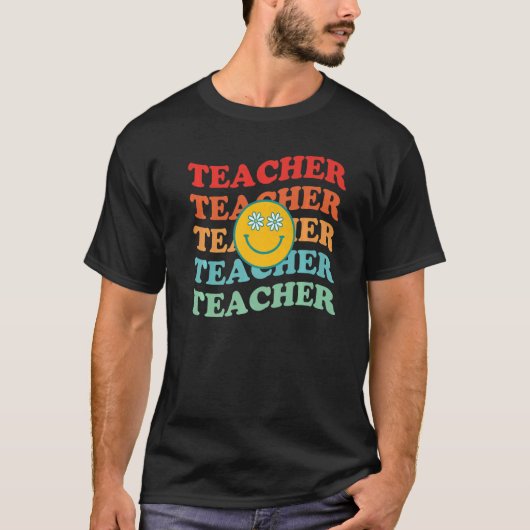 小感動的学カラフルレトロ茶 Tシャツ (正面)