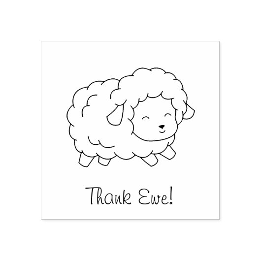 小感謝してい羊の色 ラバースタンプ (インプリント)