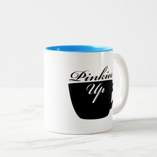 小指はティーカップのマグを持ち上げます ツートーンマグカップ (正面右)