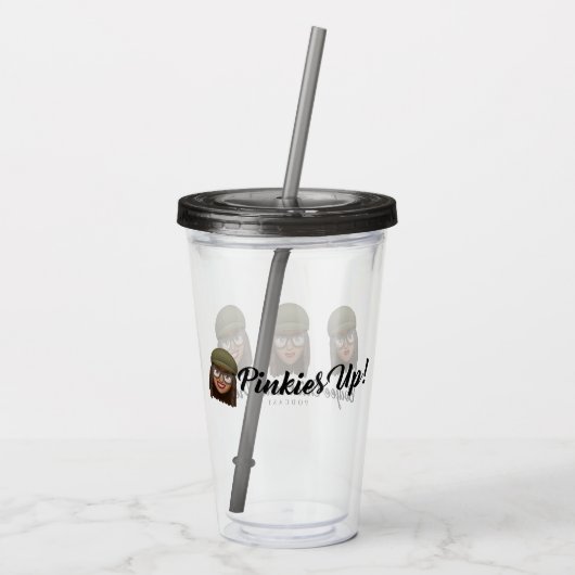 小指は門司を持ち上げます アクリルタンブラー (裏面)