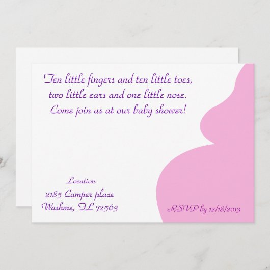 小指10本、小指10本 招待状 (正面/裏面)