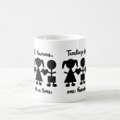 小教えさな人間が一度に一つのハート コーヒーマグカップ (中央)