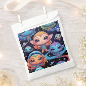 小数々の色エイリアン宇宙 フェイバーバッグ (クリップ留めされた状態)