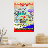 小数の追加と差し引き=ポスター ポスター (キッチン)