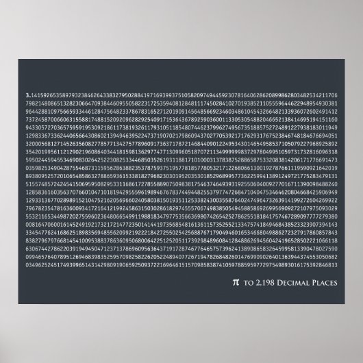 小数点以下2,198桁 ポスター (正面)