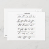 小文字の筆記体ガイド ポストカード (正面/裏面)