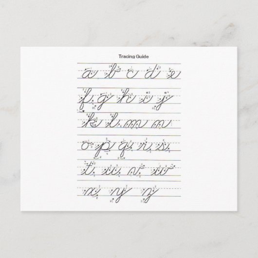 小文字の筆記体ガイド ポストカード (正面)