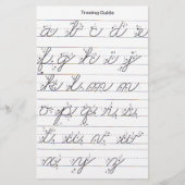 小文字の筆記体ガイド 便箋 (正面)