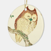 小日本の梟 セラミックオーナメント (左)