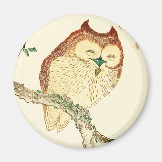 小日本の梟 マグネット (正面)