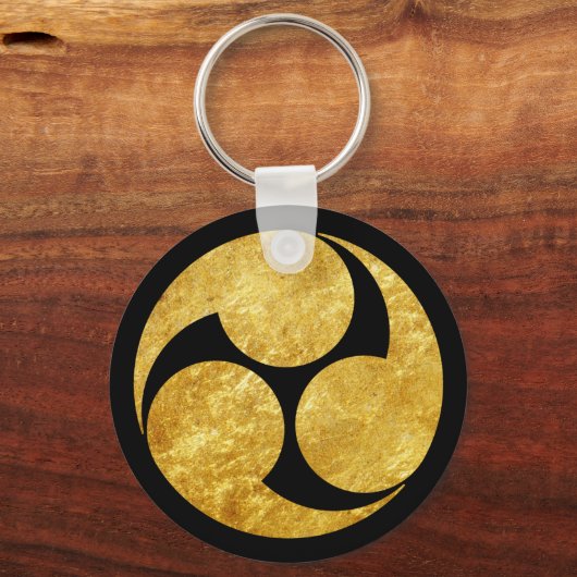 小早川日本の門フェイク金ゴールド キーホルダー (正面)