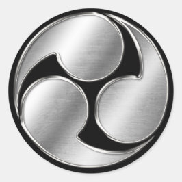 小早川氏家紋シルクローム ラウンドシール