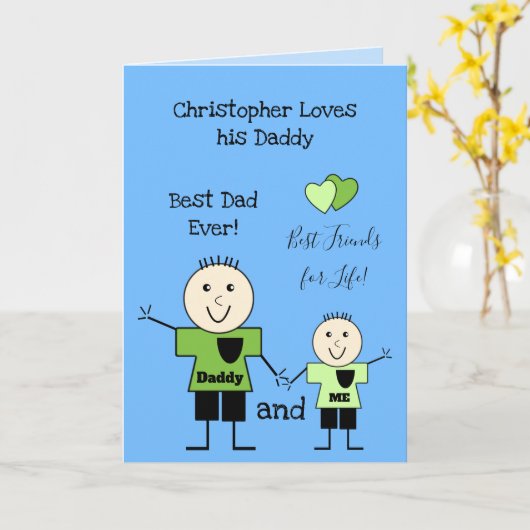 小最高の男の子の誕生日の挨拶から今までパパ カード (黄色い花)