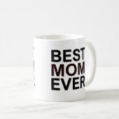 小最高の赤いハートの母の日 コーヒーマグカップ (正面右)