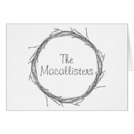 小枝とつる植物グリーティングカード